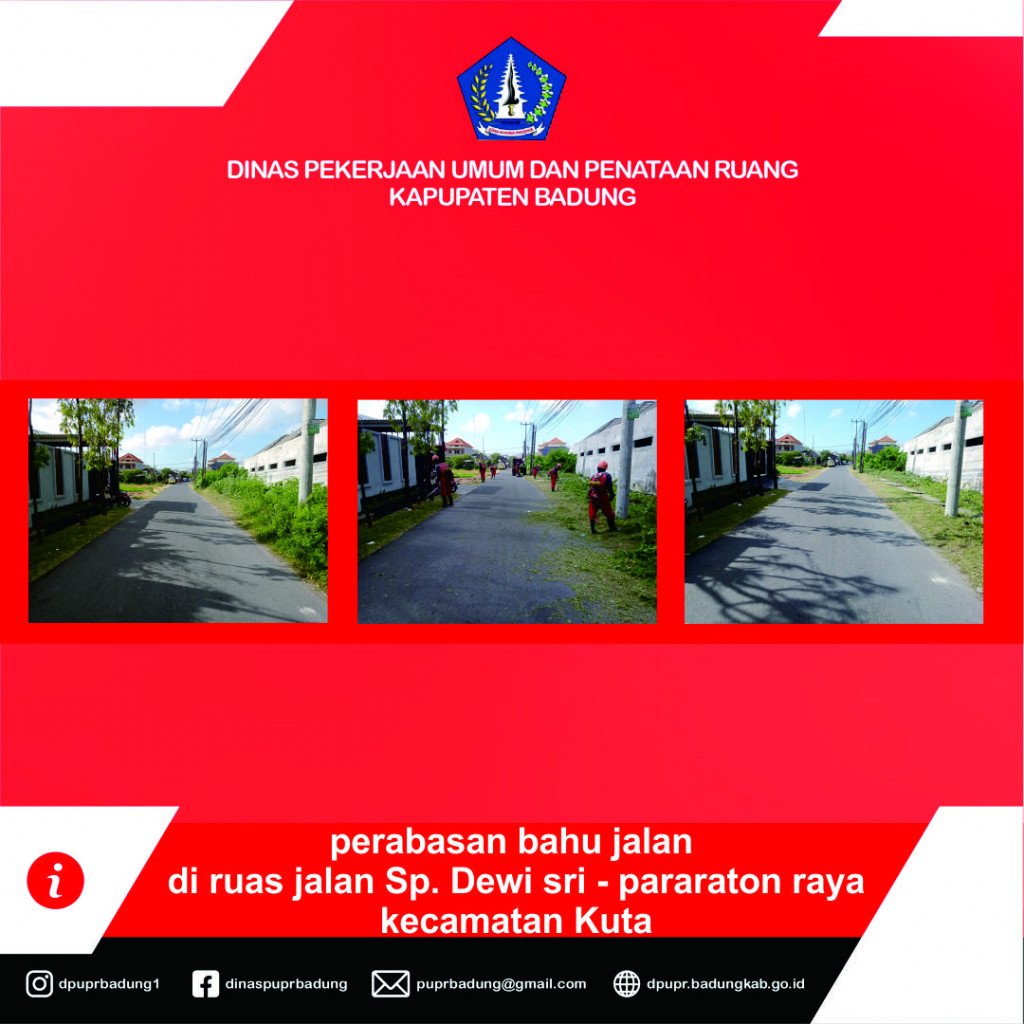 perabasan bahu jalan di ruas jala. Sp. Dewi sri - pararaton raya, kecamatan Kuta Kabupaten Badung